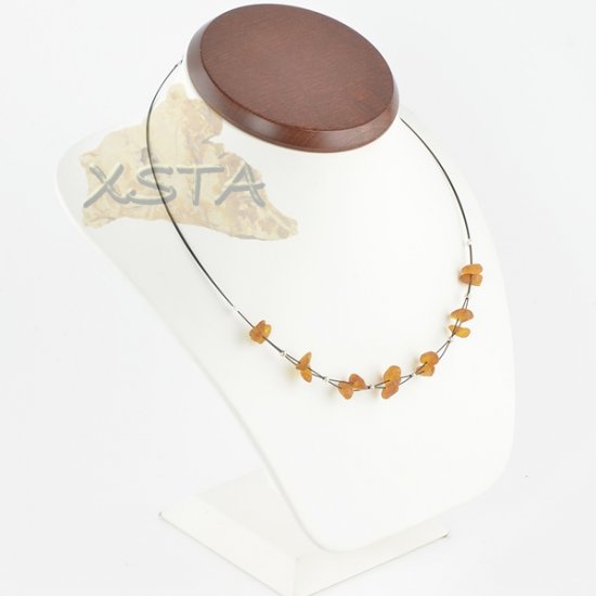 Chips Amber necklace Cognac